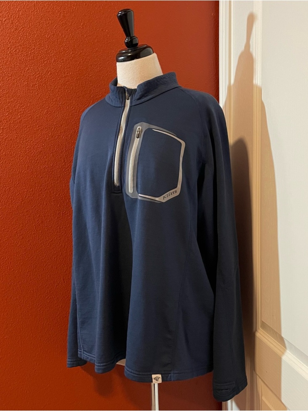 Klim Women’s Teton Merino Wool Blend Blue Quarter Zip Pullover Mid Layer Top